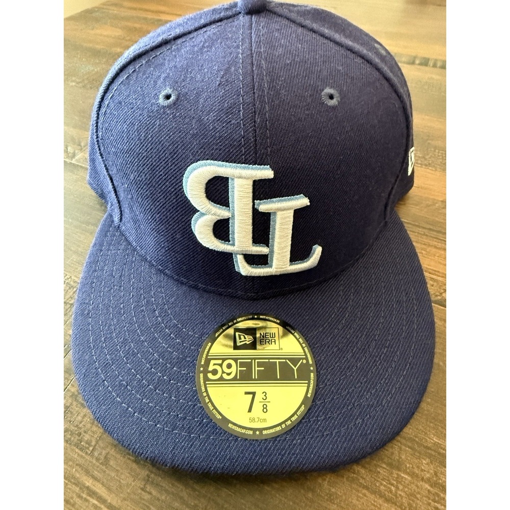 New Era Tampa Bay Rays MLB Fitted Cap Hat Sz 7 3/8 Dark Blue Upside Down TB NWT